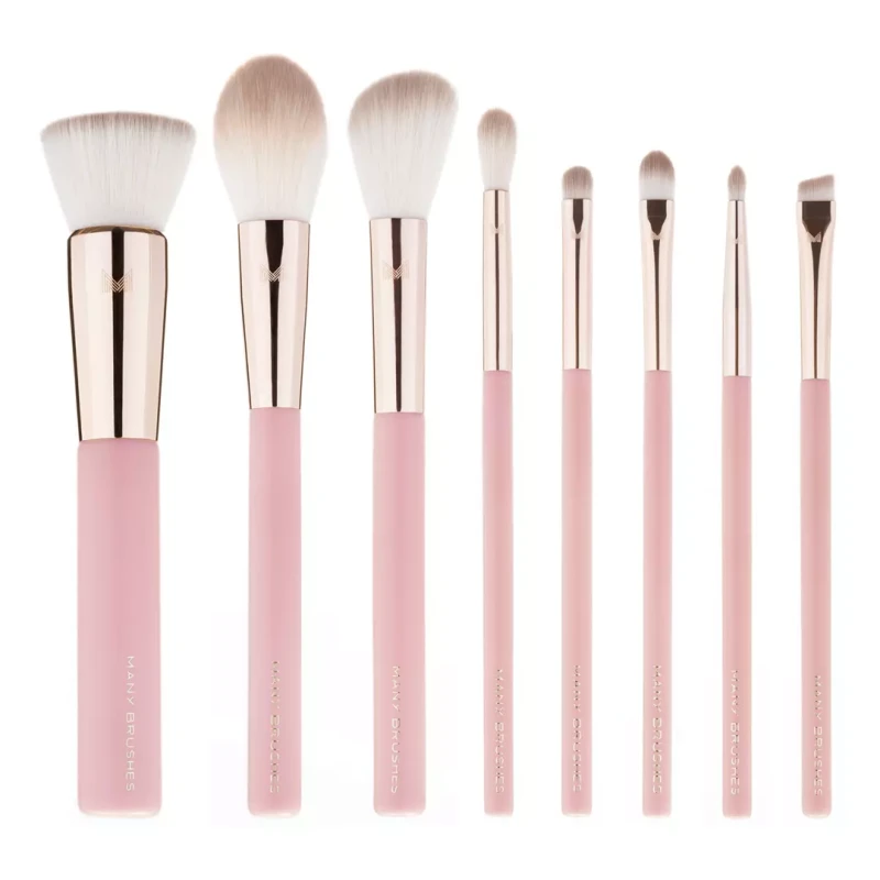 Many Brushes Rose | Zestaw 8 wegańskich pędzli do makijażu