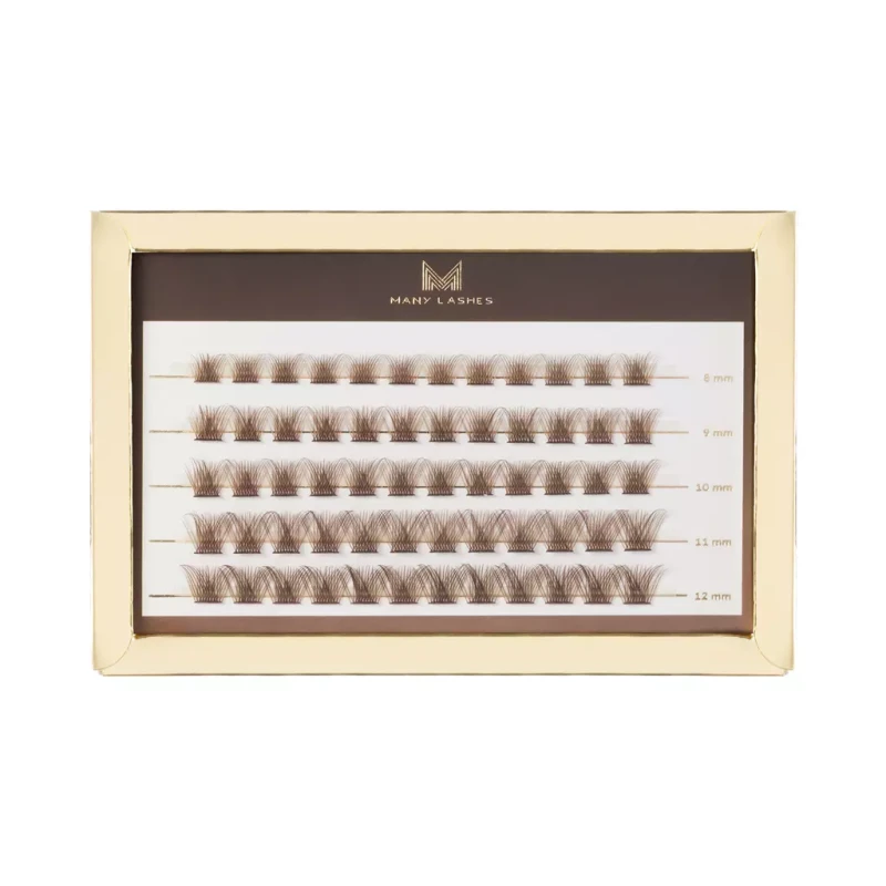 Brązowe kępki rzęs- V-Lashes Obsession Chocolate | Mini Box, kępki