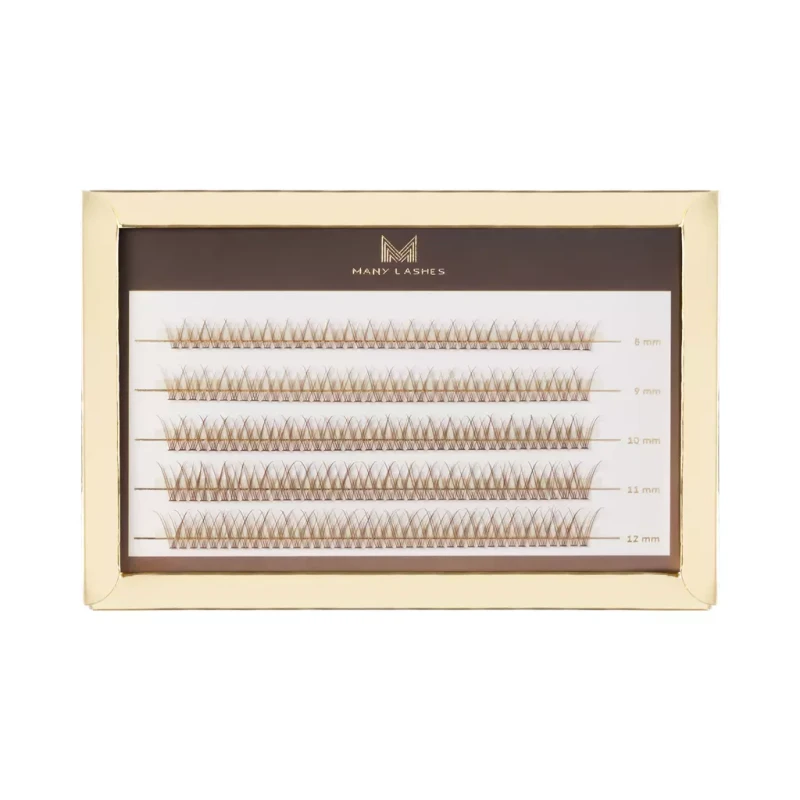 Brązowe kępki rzęs- V-Lashes Chocolate | Mini Box, kępki