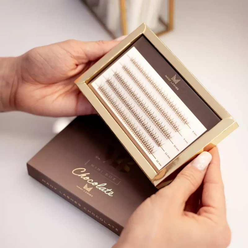 Brązowe kępki rzęs- V-Lashes Chocolate | Mini Box