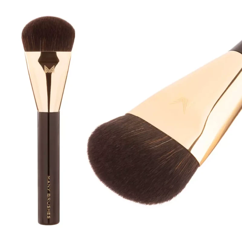 MBC-02 – Abgeflachter und abgeschrägter Pinsel für Foundation und Konturierung | Many Brushes Chocolate | Smooth Touch | Acrylgriff
