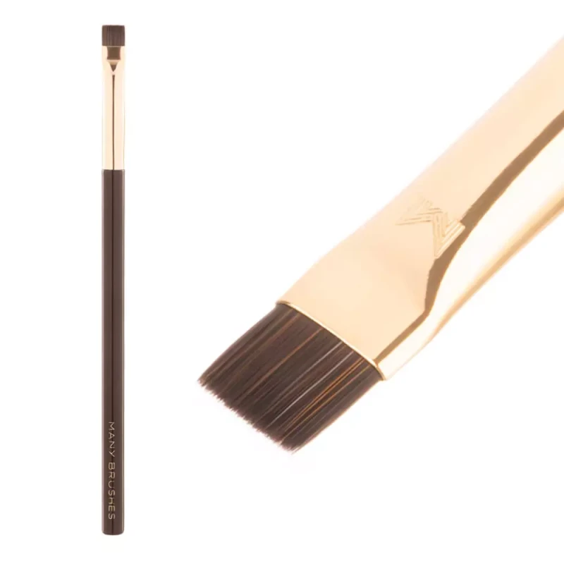 MBC-25 | Flacher Pinsel für Augenbrauen | Many Brushes Chocolate | Straight Fibers | Griff aus Acryl 