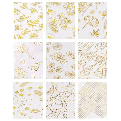 Filigrane Nagelsticker | gold | 9 Designs