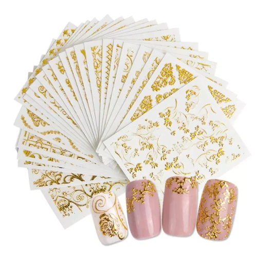 3D Goldene Nagelsticker für Nail Art