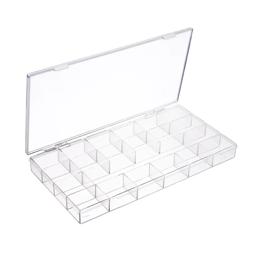 Durchsichtiger Acryl-Organizer für Nageldekor | Make-up-Zubehör | 21 Fächer | Platz für Applikator