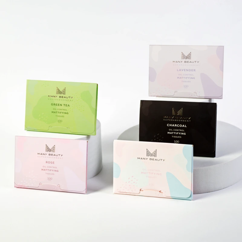 Zapachowe bibułki matujące do twarzy | Mattifying Tissues Many Beauty | 100 sztuk