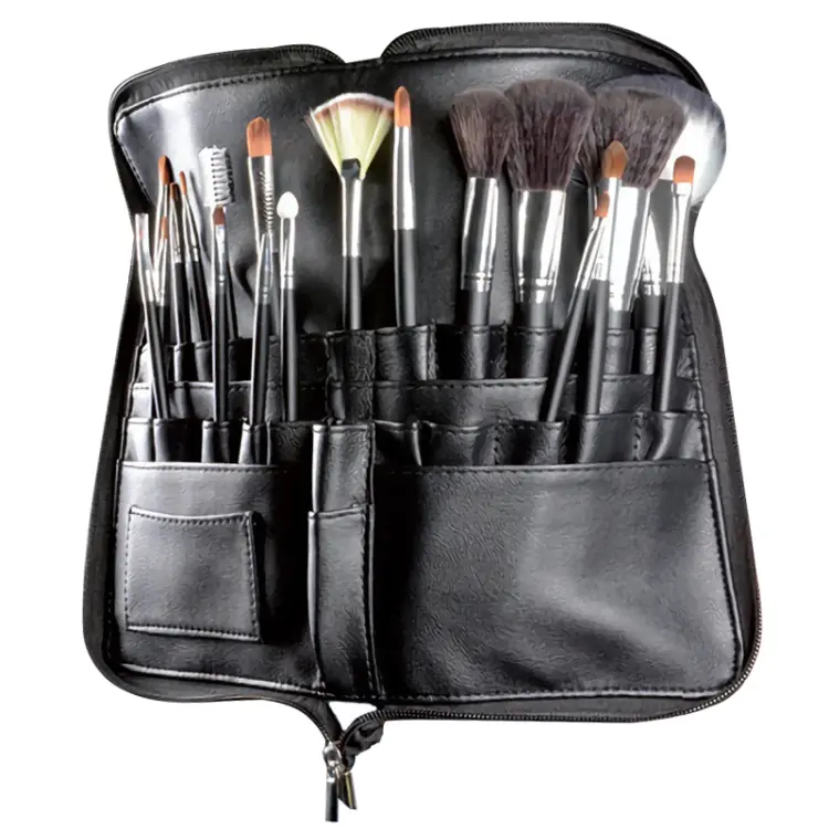 Doppelte Pinselrolle mit Verschluss | Kosmetiktasche 