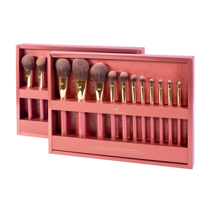 Many Brushes Raspberry | Set mit 21 professionellen veganen Make-up-Pinseln