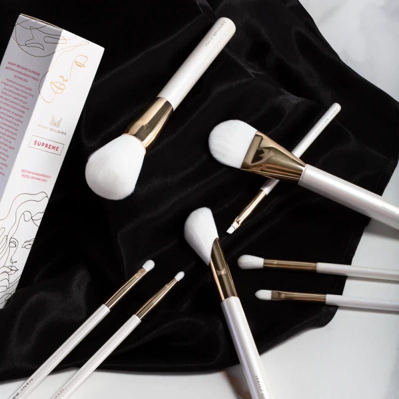Many Brushes Supreme | Zestaw 8 wegańskich pędzli do makijażu - biały kolor