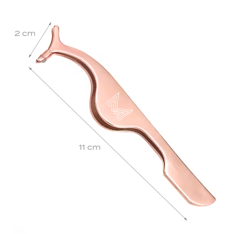 Pęseta do aplikacji sztucznych rzęs_rose gold_wymiary