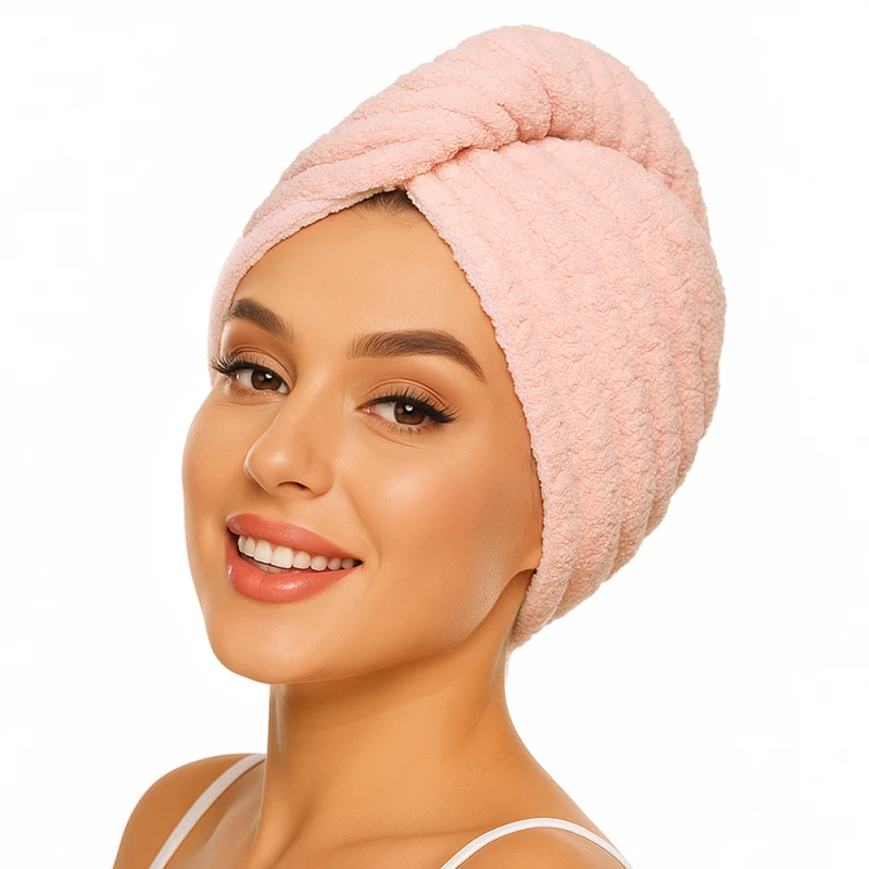 Ręcznik do włosów_turban z mikrofibry_róż