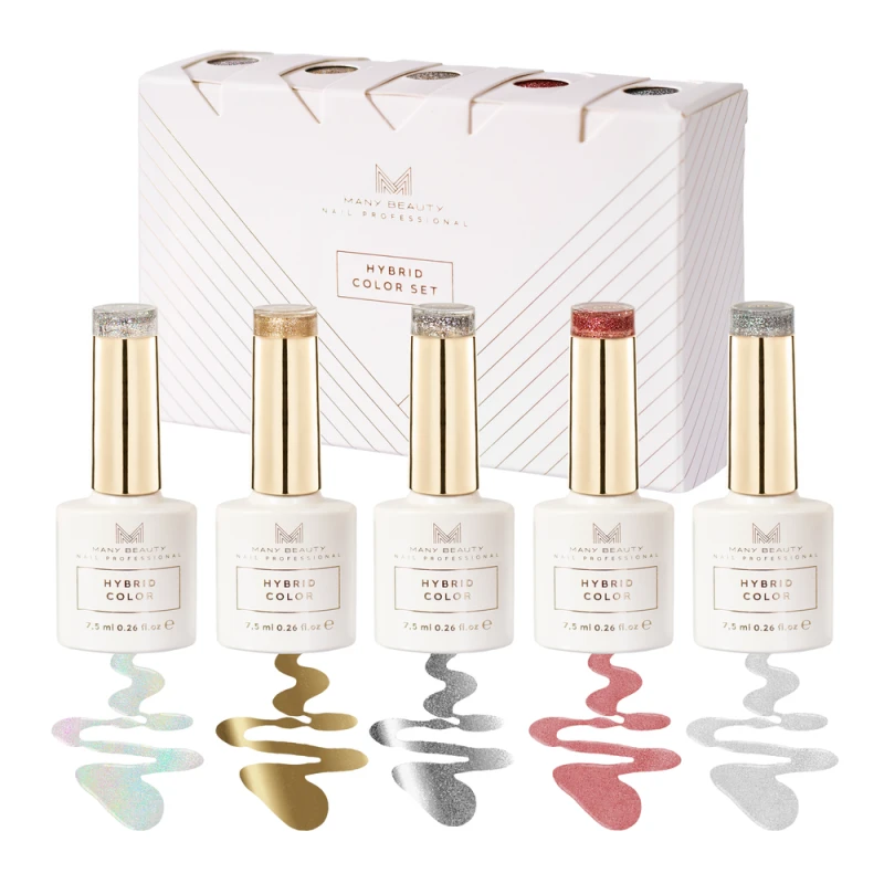 Set Shimmer Lights Hybridlacke – 5 strahlende Farbtöne mit Glanz