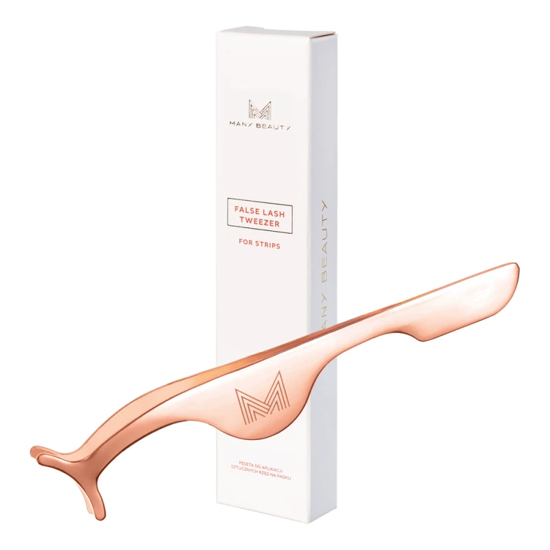 Pęseta do aplikacji sztucznych rzęs | rose gold