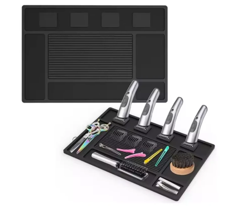 Friseur- / Barbermatte mit 4 magnetischen Halterungen