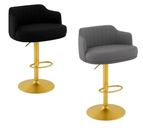 Kosmetikhocker Shell Gold | Kunstleder | goldene Basis