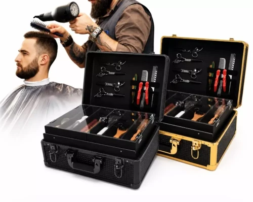 Professioneller aufklappbarer Friseur- und Barberkoffer für Werkzeuge