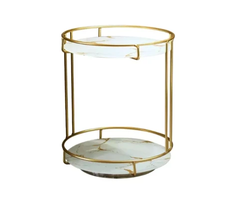 Vergoldeter Glas-Organizer | Regalständer mit Ablagen für Kosmetika      (1) (1) (1)