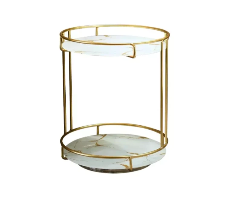 Vergoldeter Glas-Organizer | Regalständer mit Ablagen für Kosmetika      (1) (1) (1)