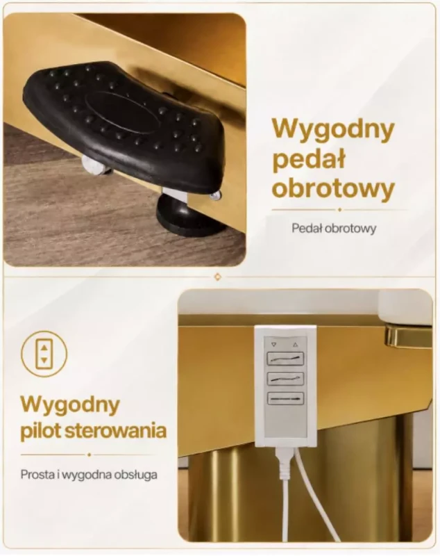 Sensa Gold White – 3 silniki | elektryczne łóżko kosmetyczne | obrotowy fotel 270°