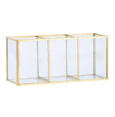 Glas-Organizer für Wimpern | Pinsel und Kosmetikprodukte  