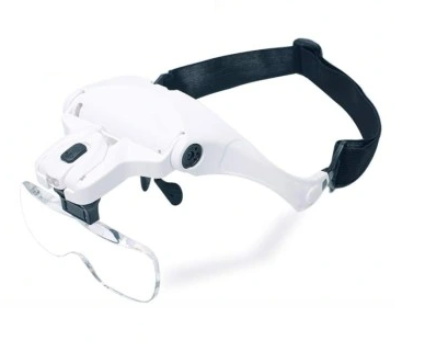 Brille mit Lupe und LED-Licht für Wimpernverlängerung und Permanent Make-up 