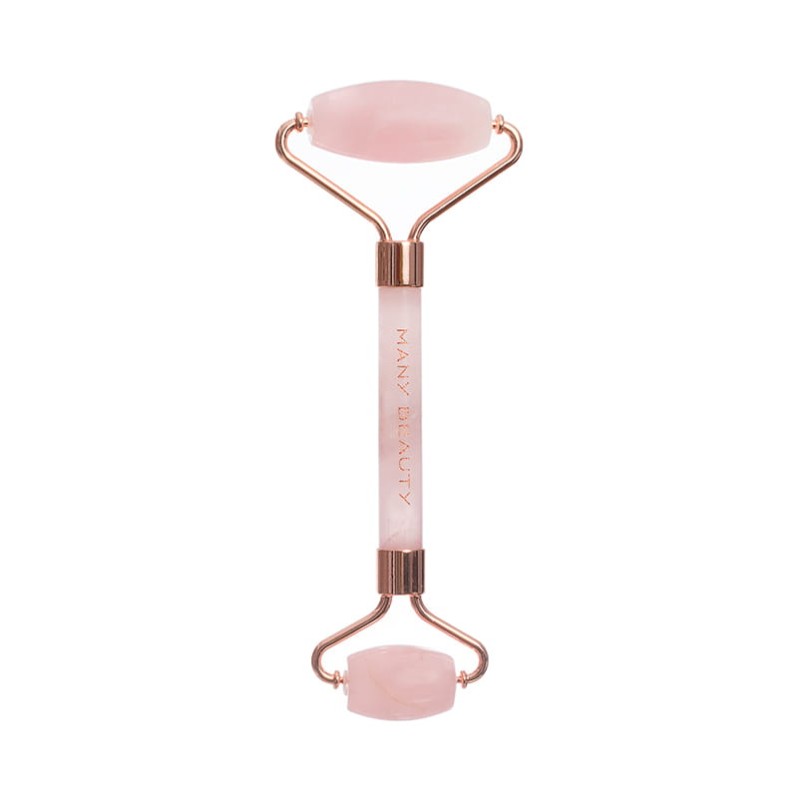 Kwarcowy roller - zestaw z płytką gua sha do masażu twarzy