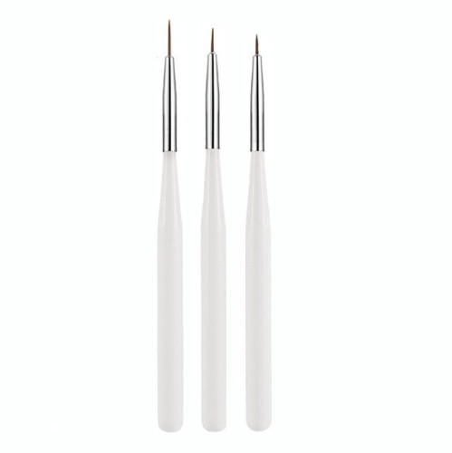 Weiße Nailart-Pinsel | präzise | 3 Stück