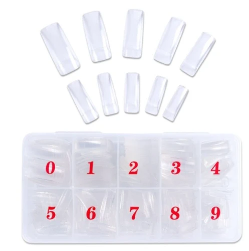 Klassische Nageltips | transparent | milchig | weiß | Box mit 500 Stück