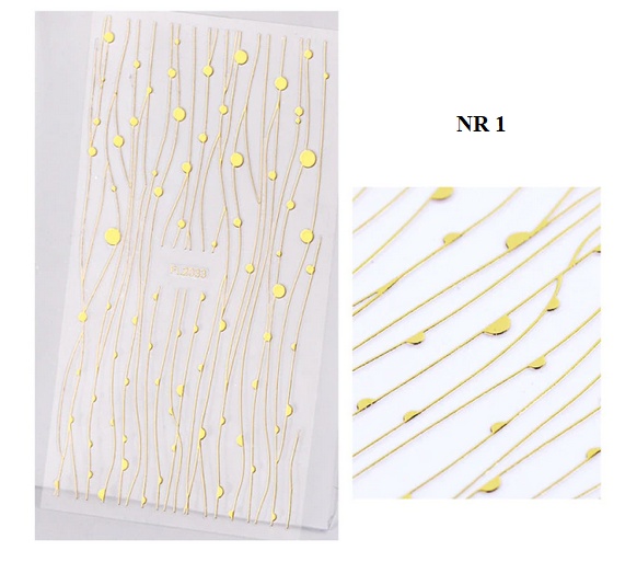 3D Nagelsticker | geometrisch | gold | 9 Designs