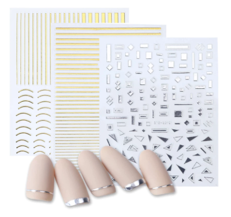 Selbstklebende Nagelsticker | 2 Farben | 26 Designs