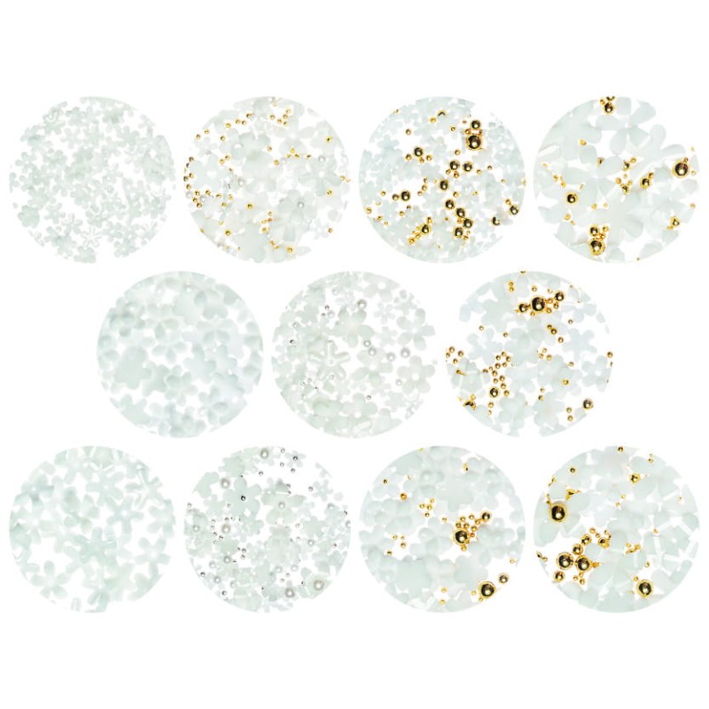 Blumen und Perlen für Nägel | Make-up | 3D | Mix | 10 Designs